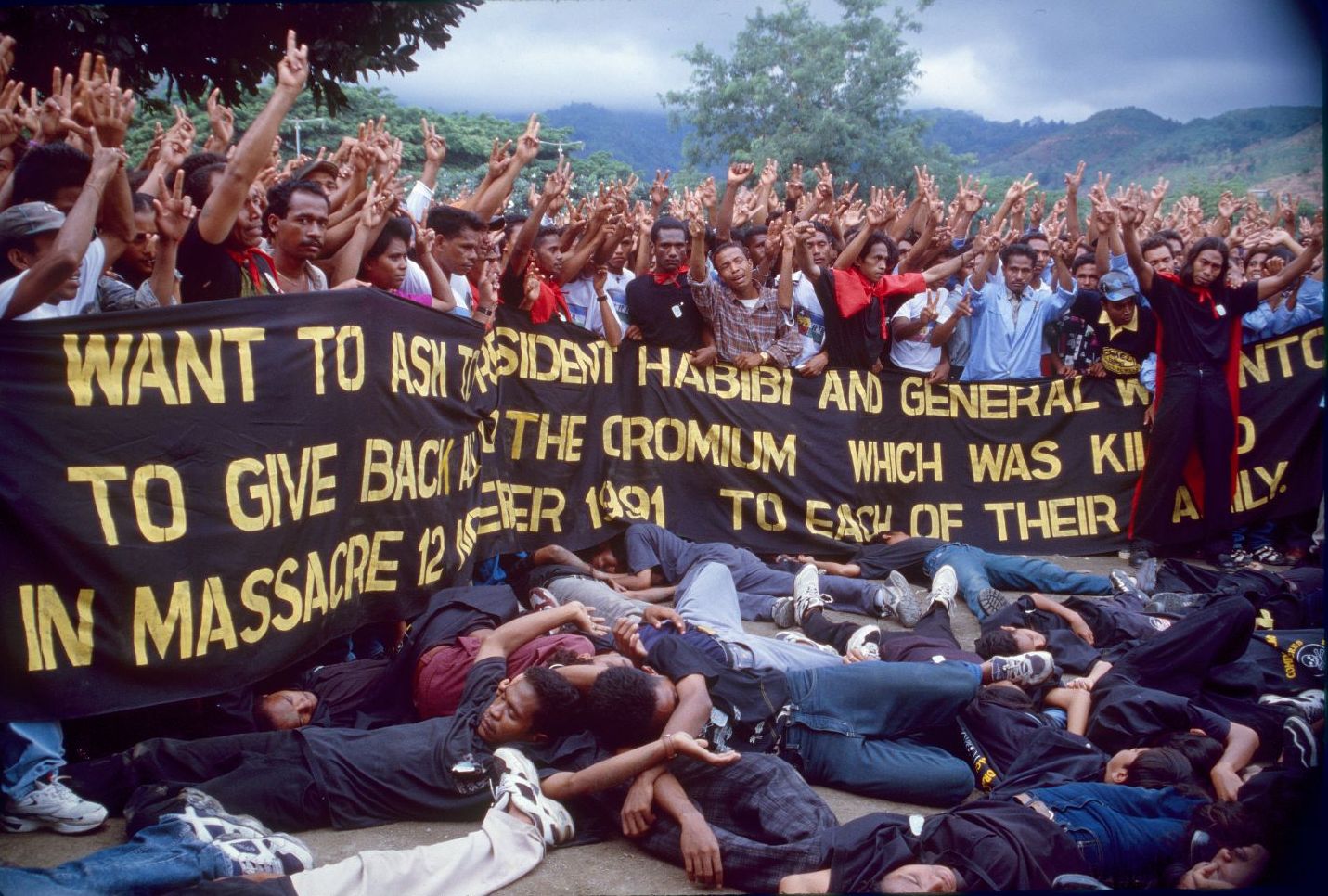 East Timorese people re-enact Santa Cruz massacre