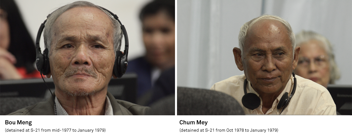 Bou Meng and Chum Mey attending the hearings at the Khmer Rouge Tribunal on 3 February 2012. They were both civil parties for a case against Kaing Guek Eav, aka Duch.